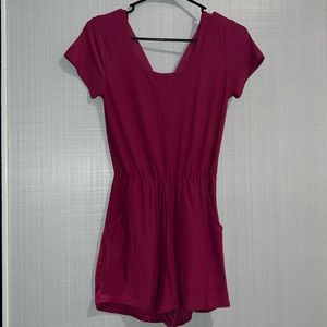 Fuchsia Romper with Pockets Size Small